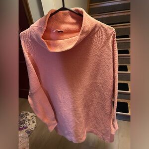 Free People Coral Cowl Neck Sweater